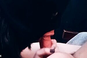 MILF gives a birthday blowjob