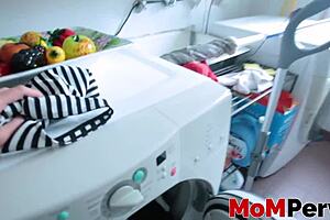 Yummy Stepmom Strokes Pervy Young Guy's Monster Cock