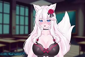 Squirt and cum in public with naughty catgirl Vtuber