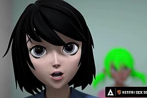 hentai sex school, horny stacked principal milf gets fucked doggystyle in front of the class, oops.