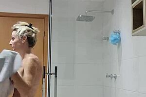 Hot blonde MILF in action