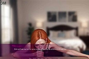 Redhead wife deepthroats in 3D