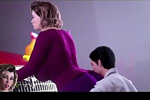 3D animated game with mature MILF and monster cock