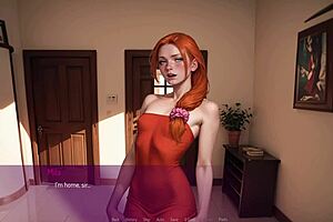 Redhead wife deepthroats in 3D