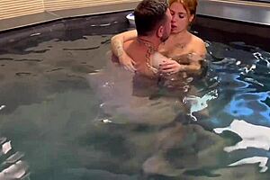 Stepfather and teen in pool