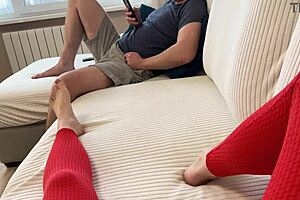 russian stepdaughter watches stepdad with stepmom, then he fucks her tiny 18+ pussy moaning.