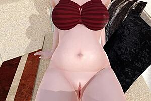 Hentai game with a tatted girl giving head and more