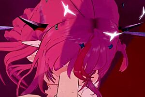 3D anime sex with horny Irys and creampie action