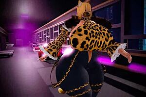 Beautiful anime Kiki walk full of seduction