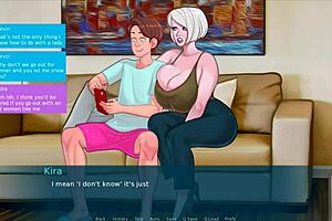 MILF rubia chupando polla y cabalgando en 3D
