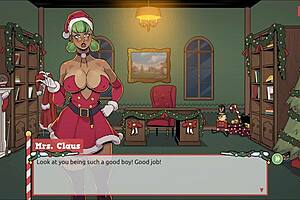 Mature Mrs. Santa's anal tease