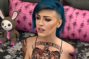 after mom leaves, emo girl approaches her stepdad in 3d cartoon