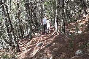 Step-sister and a stranger get some action in the woods