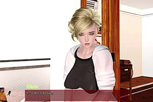 Tattooed girl in hentai game