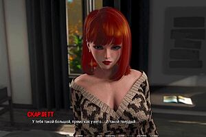 Beautiful Asian mom in 3D game: Clothes ripped, big natural tits, and hard cock