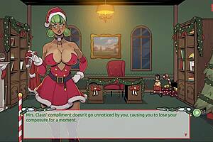 Mature Mrs. Santa's anal tease