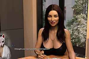 Stockings on beautiful women of a certain age in the animated game