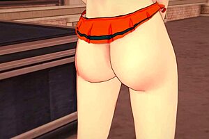 Beautiful woman Momo Yaoyorozu in 3D adult cartoon