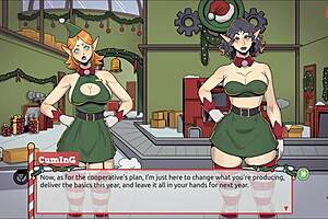 3D Christmas hentai with bouncing tits