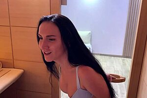 Steamy affair with the seductive stepmother in the sauna