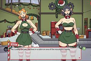 3D Christmas hentai with bouncing tits