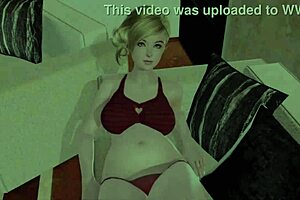 Tattooed girl in hentai game