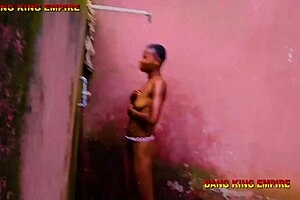Big tits redhead gets fucked hard in bathroom