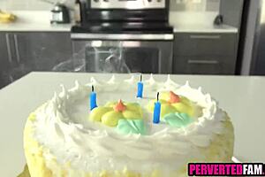 Stepson unwraps 18th birthday blowjob gift