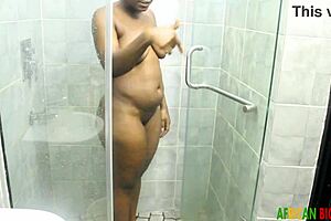 Big black dick in a fat woman’s close-up vagina