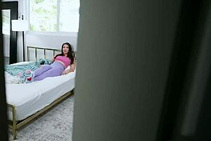 Horny Step Mom Calls Step Son for Deepthroat Blowjob in Bedroom