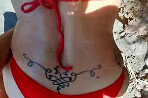 Teresa Jones begins her amateur porn video outdoors