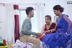 Indian husband teaches how to please two wives simultaneously