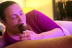 Only Way to Gag on That Huge Black Cock in Bedroom.