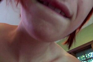 Does the chubby milf show her big tits and ass fully?