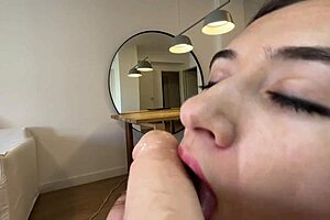 busty secretary fingering herself in vr glasses for boss