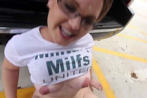 military milf takes big black dick in broad daylight parking lot