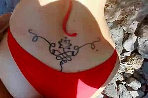 Teresa Jones begins her amateur porn video outdoors