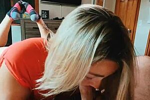 famous hotwife rides her husband on homemade sextape blowjob