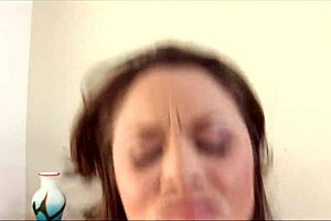 brunette teen sucks shaved pussy then gets fucked on bed