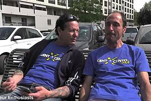 Bisexual European couple's intimate encounter