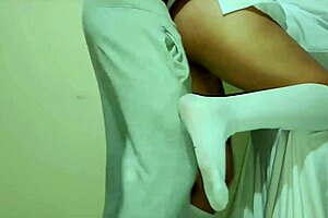 College student gets fucked after class by horny professor
