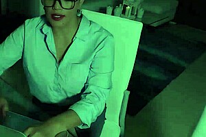 Maxine x, the slutty asian secretary, fucks herself on the desk