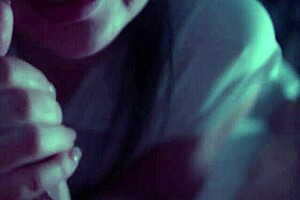 Pretty woman gives her man a blowjob with skill and passion