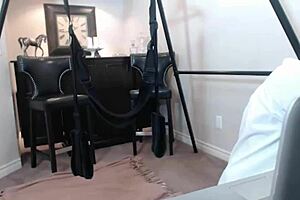 Maxine's solo performance with a dildo in wet pussy