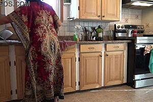 Mature Pakistani stepmother gets shocked
