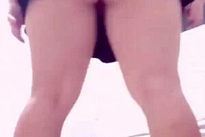 Beautiful schoolgirl shows big ass and voluptuous vagina.