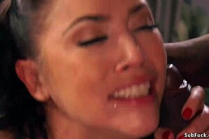 Beautiful woman of color gets gang banged and dominated with anal sex