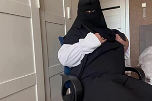 hot arab milf in pantyhose masturbates and cums hard, feeling that orgasm build up