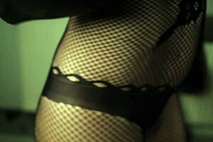 i saw this hot milf in fishnets and she was so sexy, her pussy was hairy and all, i couldn't believe it