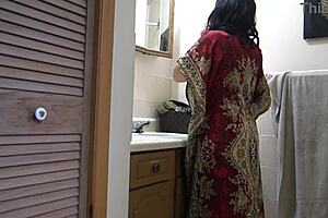 Mature Pakistani stepmother gets shocked